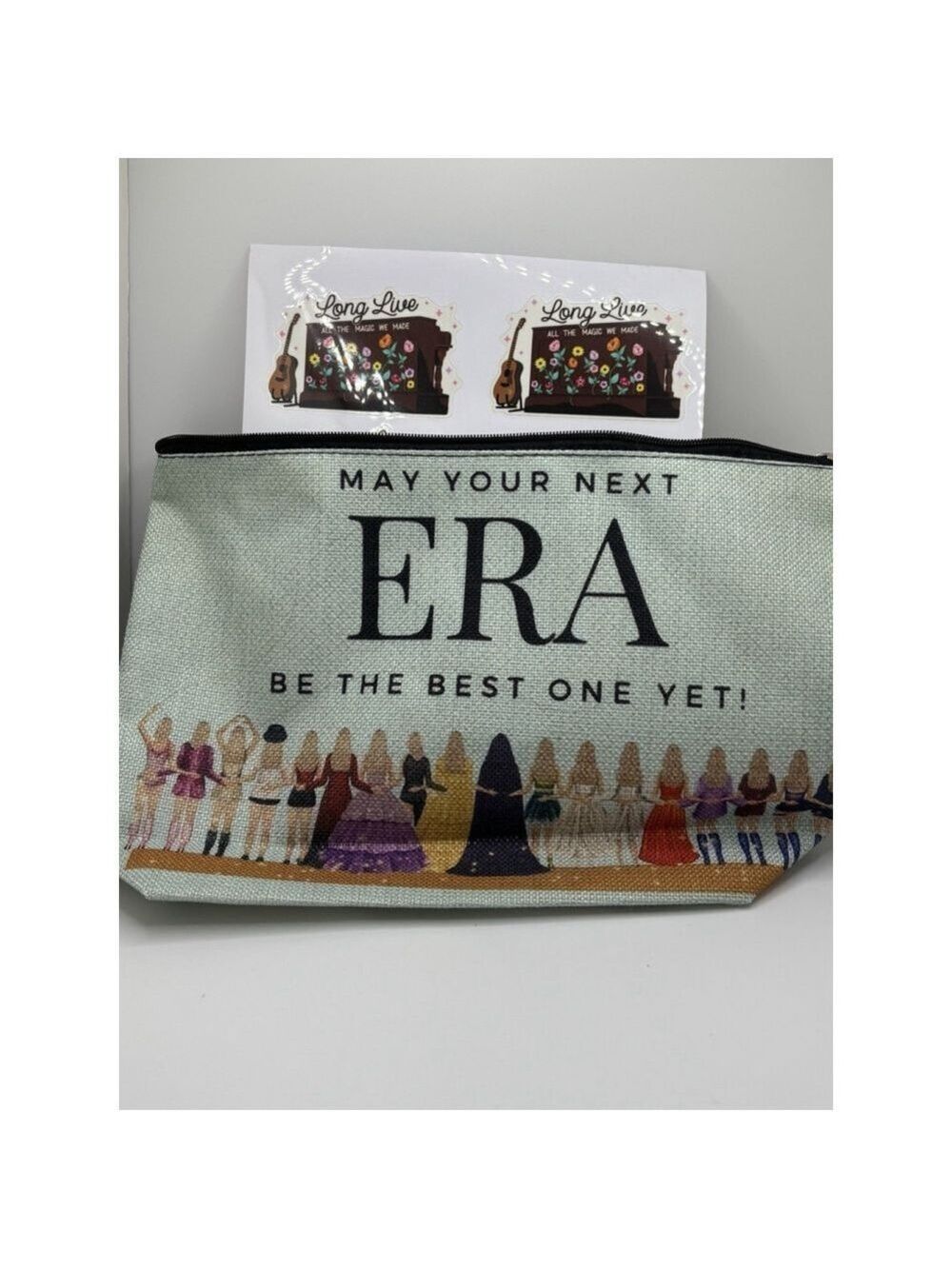 Eras Tour Green Pouch With Stickers - Picture 2 of 4